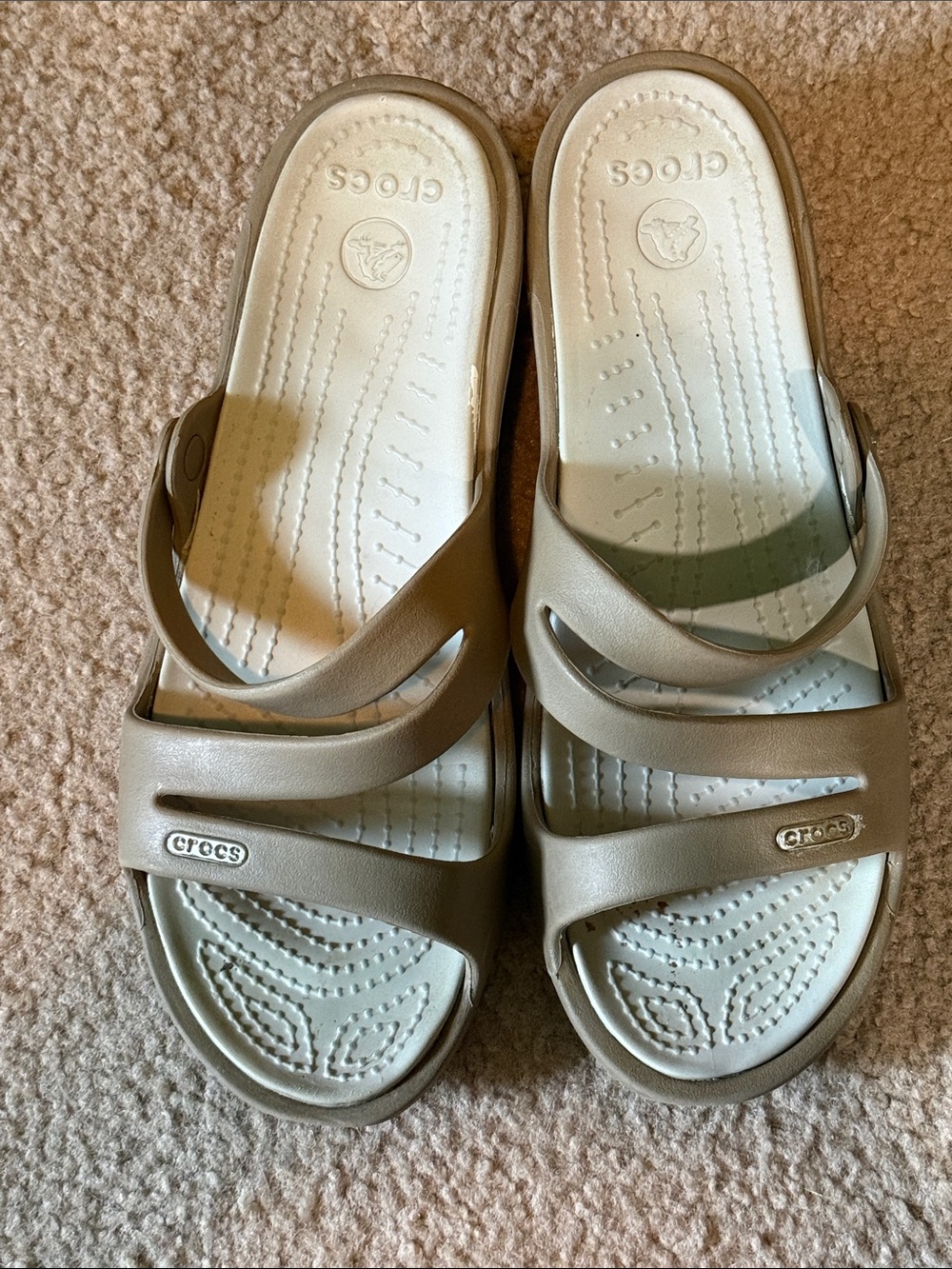 CROCS Women's Beige Slide Sandals